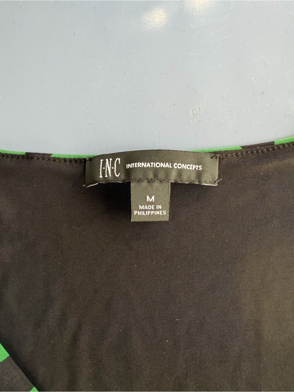 INC International Concepts Black Midi Dress with Green Polka Dots - Picture 3 of 9